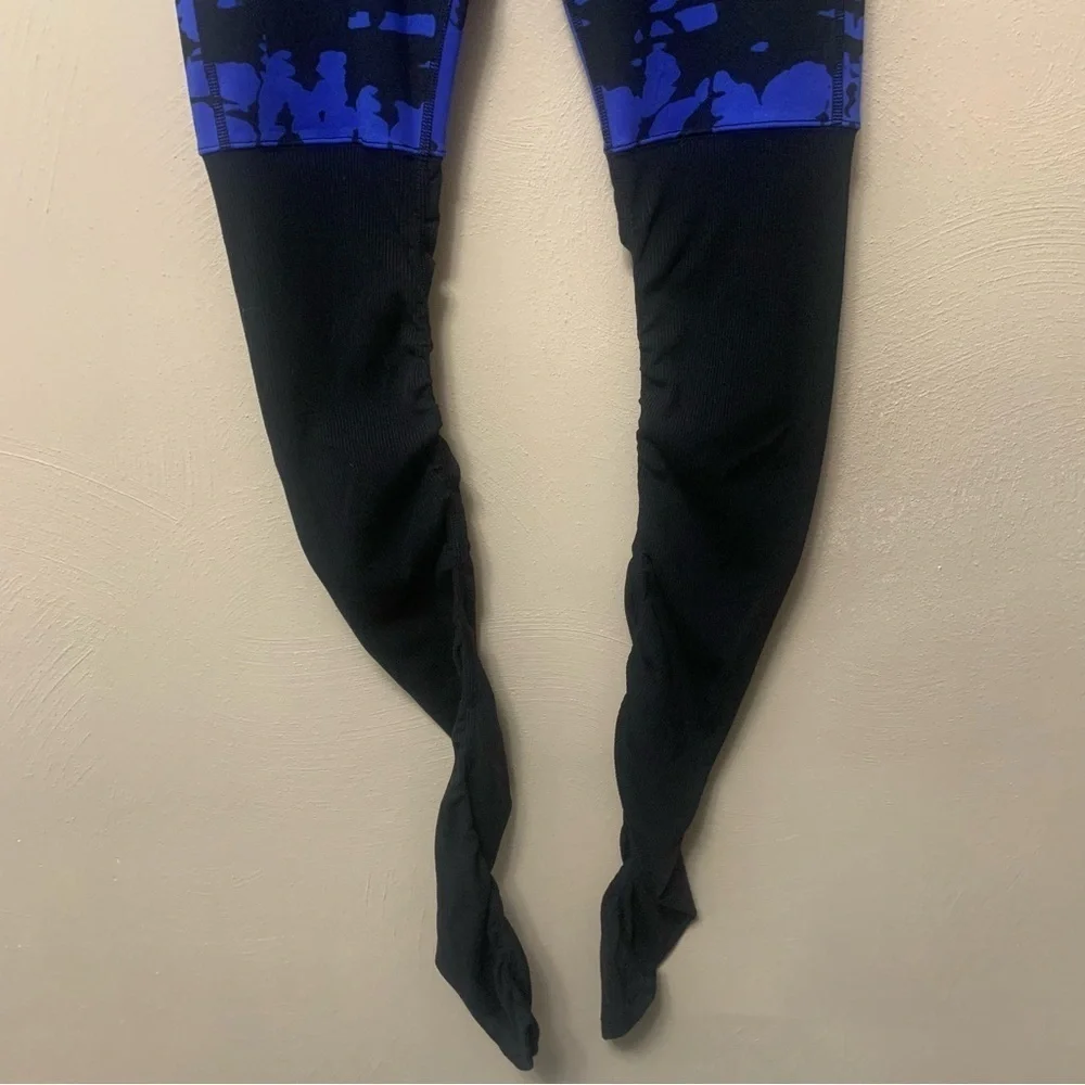 ALO Yoga Goddess Ribbed Legging Blue Black Tie Dye Size Small